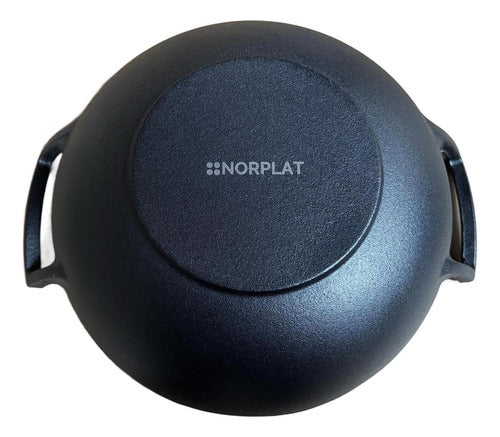 Wok De Hierro Fundido 32 X 9 Cm Redondo - Norplat Negro