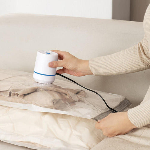 8 Bolsas Al Vacio Para Ropa Viaje Y Bomba Eléctrica Norplat Transparente