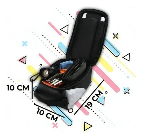 Alforja Bolso Delantero Bicicleta Porta Celular Gps Norplat Negro Y Gris