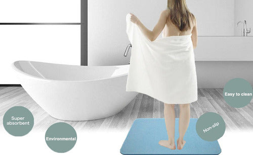 Alfombra Piso Baño Diatomita Secado Ultra Rápido - Norplat Gris Oscuro Lisa