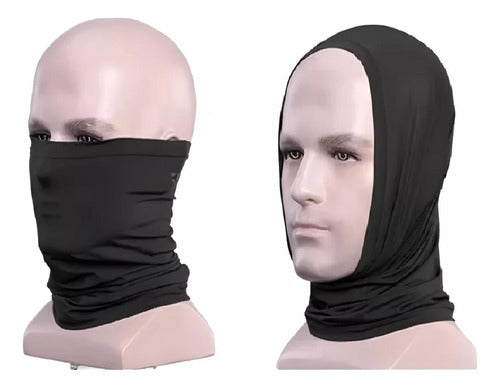 Cuello Elástico Bandana Respirable Uv400 Cortaviento Norplat Negro Standard