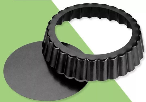 Pack 12 Moldes Tartaleta Desmontable Tarta Individual 10,5cm Gris