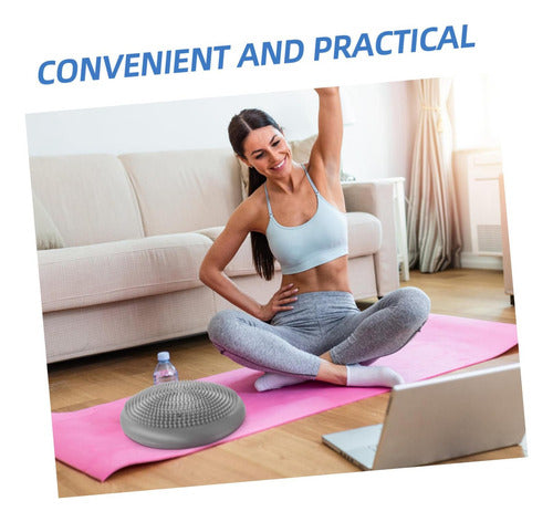 Disco De Balance Y Equilibrio Mini Bosu Erizo Yoga - Norplat Gris