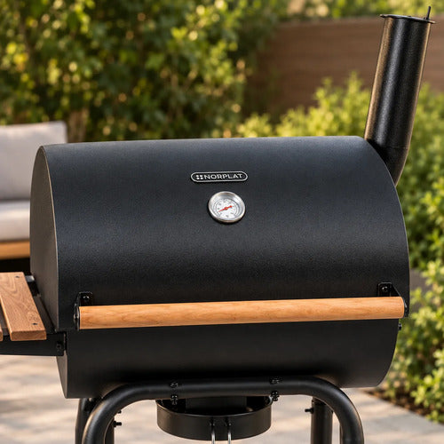 Parrilla Carbón Onni Norplat Estilo Tambor Bbq Grill Asador Negro