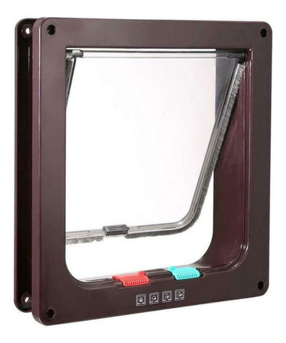 Norplat Puerta Para Gato Perro Mascotas 4 Modos Bloqueo Xl Marrón Oscuro