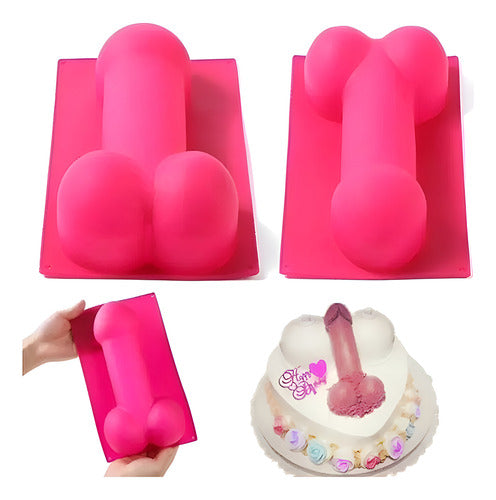 Molde De Silicona Pene Grande Cotillon Despedida Solteras Fucsia