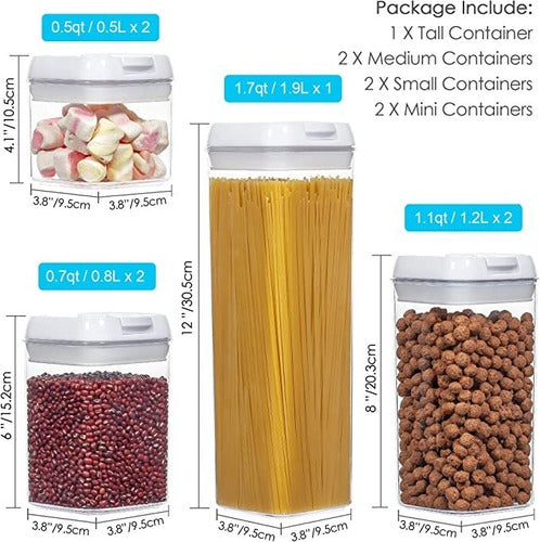 Pack De 7 Contenedores Para Alimentos Herméticos - Cukin Blanco