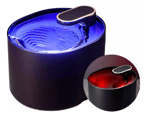 Fuente Agua Bebedero Perro Gato Mascota Luz Filtro - Norplat Negro