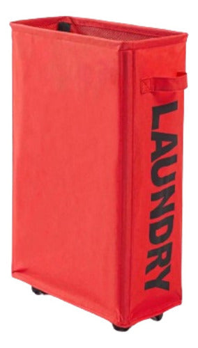 Canasto Ropa Sucia Con Ruedas / Cesto Ropa Sucia - Norplat Rojo Lisa