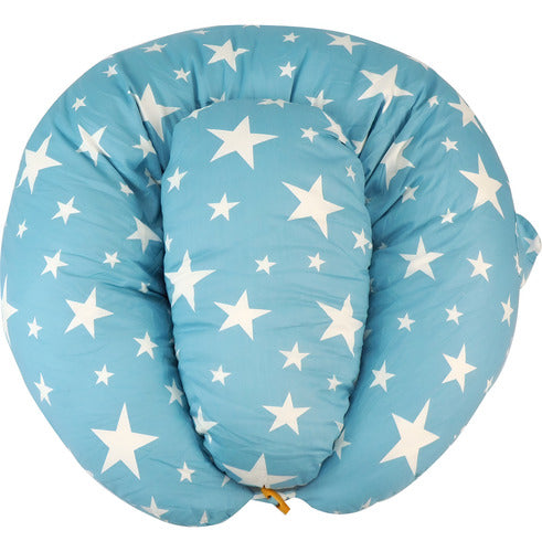 Cojín Maternal Almohada Materindad Lactancia 100% Algodón - Azul