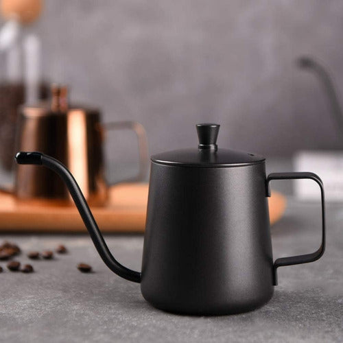 Tetera Cuello Cisne Negra 350 Ml Café Te De Acero Inoxidable Negro