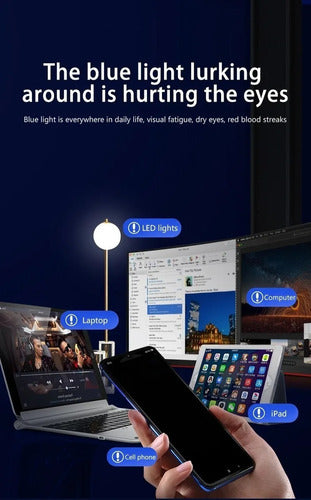 Lentes Anti Azul, Lentes De Descanso, Filtro Luz Azul Pc Med Negro