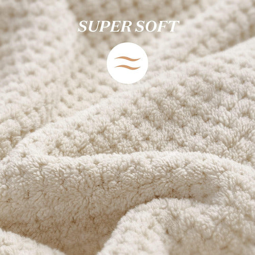 Toalla Turbante Para El Cabello Pelo De Microfibra - Norplat Beige Lisa