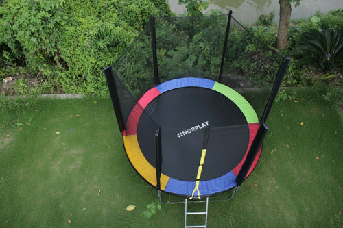 Cama Elástica Norplat Para Niños 8pies 2.44mt Con Escalera Negra Multicolor