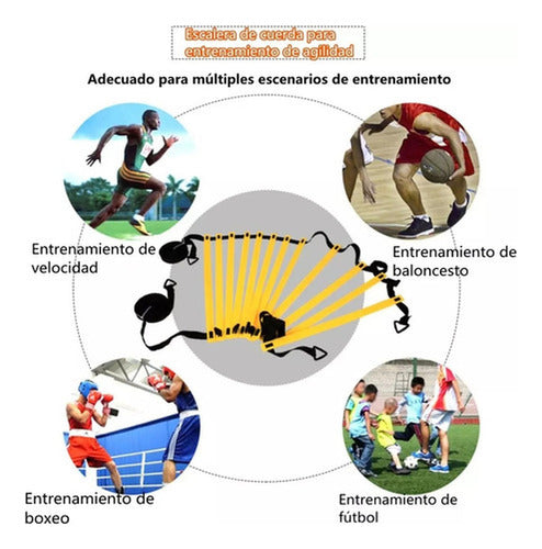 Escalera Coordinacion Deportiva Kit De Entrenamiento Norplat Amarillo