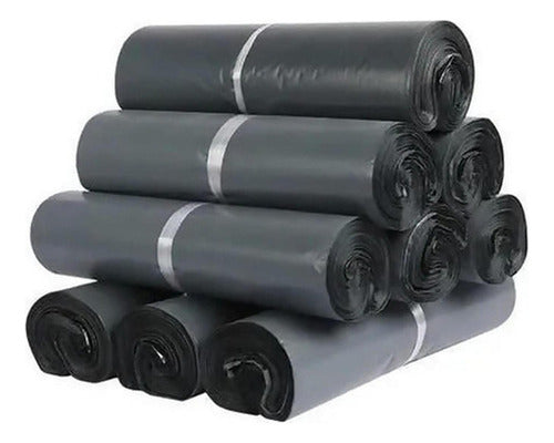 100 Bolsas Plásticas Courier Sobre Adhesivo 40x55cm Norplat Gris Oscuro Liso
