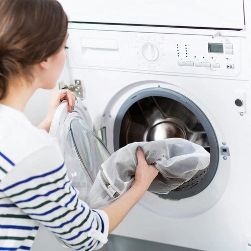 7 Mallas Bolsa Para Lavar Ropa Delicada Lavadora - Norplat Blanco