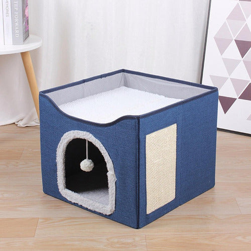 Cama Para Gatos Casa Plegable Gatos Perros Pequeños Norplat  Azul Marino