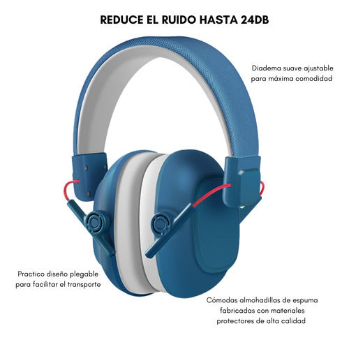 Audífonos Antiruido Niños Y Jóvenes Con Autismo Tdah Norplat Azul