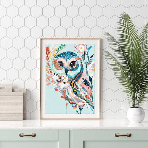 Bordado Pintura Diamante - 40x30cm Diseños Varios - Norplat Wa425 - Buho