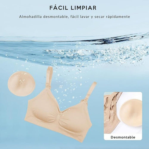 4 Sostenes Maternal Lactancia Elasticado Sin Barilla Norplat 2 Negro Y 2 Piel Liso Xl