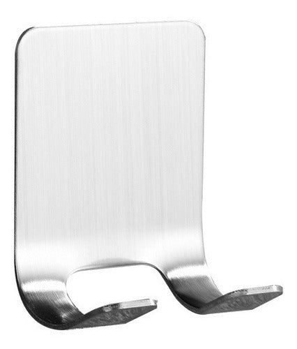 Pack De 10 Colgadores Percha Doble Baño Organizador Adhesivo Plateado