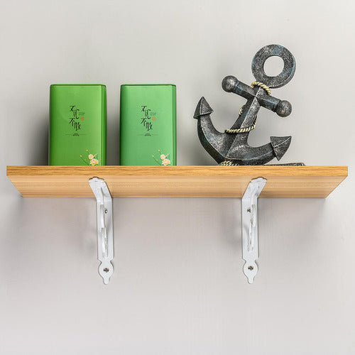 6 Soporte Repisa Flotante Estante Metal Pared Ángulo Norplat Blanco