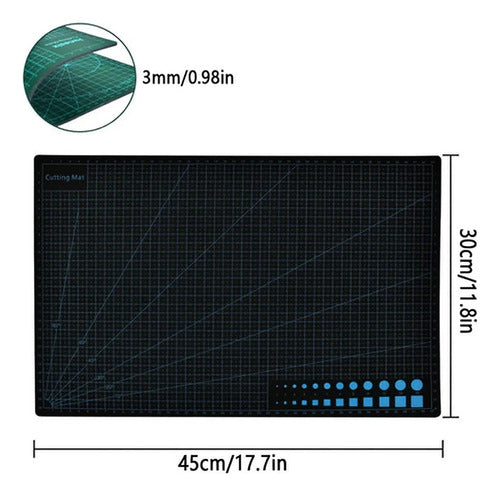 Tapete Corte Salvacorte Base Tabla A3 + 46 Accesorio Norplat Negro