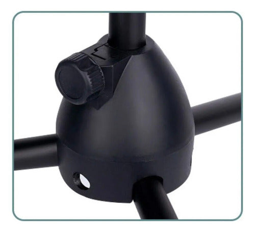 Norplat Atril Pedestal Microfono Brazo Ajustable Metalico Negro