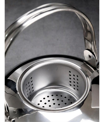 Tetera Acero Inoxidable Preparar Té Infusor 600ml - Norplat Plateado