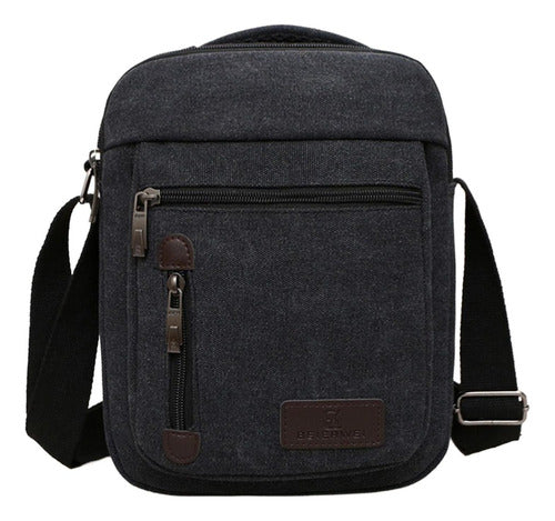 Bolso Bandolera Maletin De Lona Hombre Caballero - Norplat Negro
