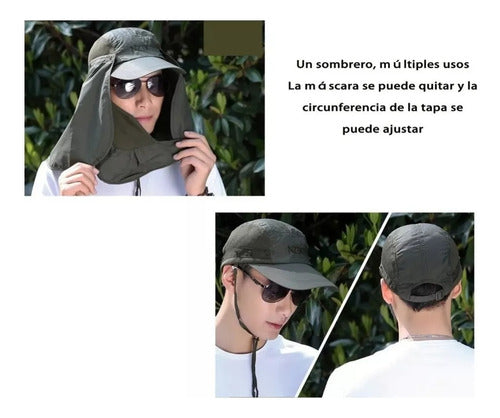 Sombrero Para El Sol Con Proteccion Uv Para Cuello Y Cara Gris Oscuro M