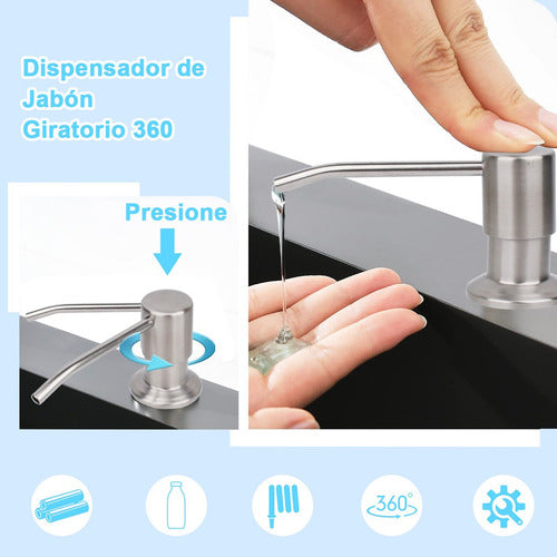 Bomba Dispensador Acero Inox Jabón Lavaplato 500ml - Norplat