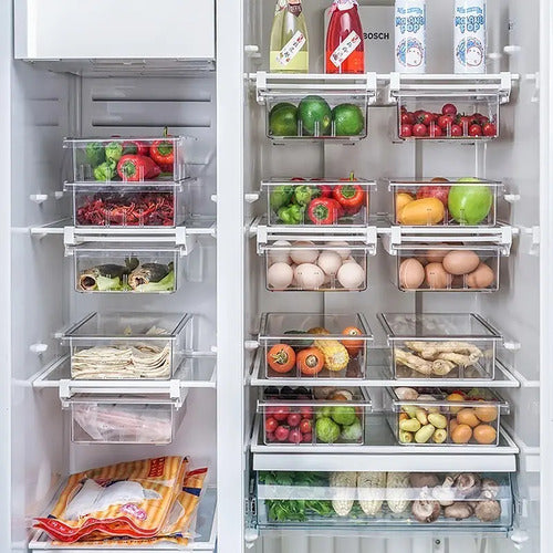 Bandeja Organizador Refrigerador Cajón Deslizante - Cukin Transparente