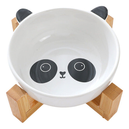 Plato Pocillo Tazón Comida Agua Cerámica Mascota Perro Gato  Oso Panda