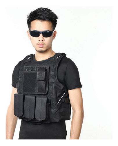 Chalecos Tacticos Norplat Chaleco Tactico Ajustable Molle Negro L