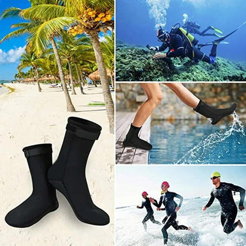 Botas Calcetines Norplat De Neopreno 3mm Cálidas Buceo Playa Negro 37 Cl