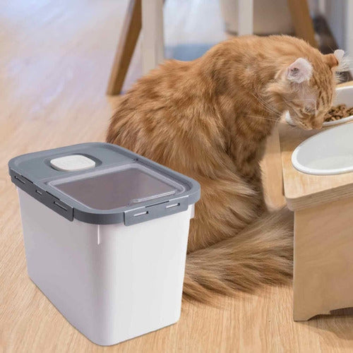 Contenedor De Alimentos Para Mascota Hermético Gris