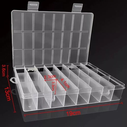 Caja Organizadora Plástica Multipropósito Con Compartimentos Transparente Liso