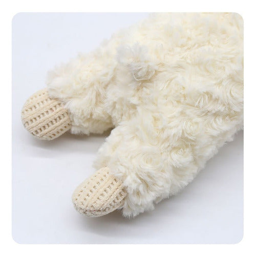 Peluche Oveja Con Texturas Y Sonido Para Mascotas Y Niños Blanco Con Patas Rojas