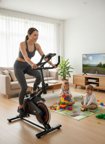 Bicicleta Estatica Norplat S4k Spinning Fitness Volante 4kg Negro