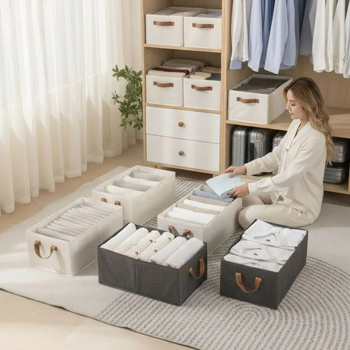 6 Cajas Organizadoras Tela Plegables Closet Ropa - Norplat Lisa