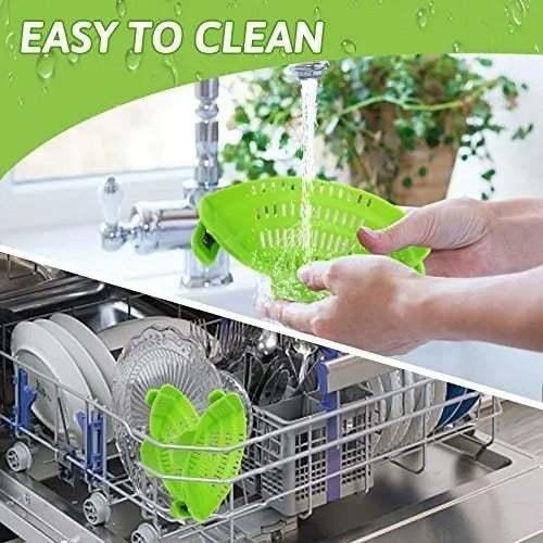 Colador De Clip Fácil Silicona Para Ollas Y Sartenes - Cukin Rojo