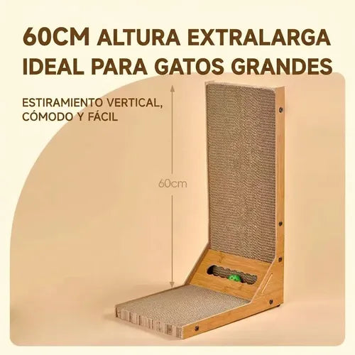 Rascador Para Gatos Norplat - Vertical Diseño L De Cartón  Marrón