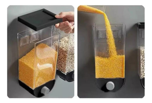 Dispensador Cereal Grano Dulce Frutos Secos Pared 1l Norplat Negro