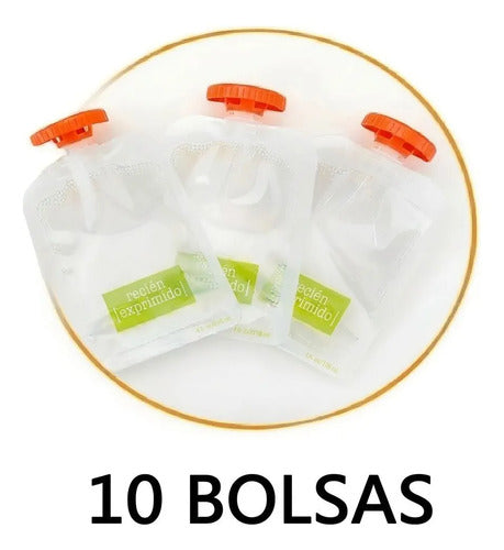 Dispensadora De Compota Norplat Papilla Niño + 10 Bolsas Blanco
