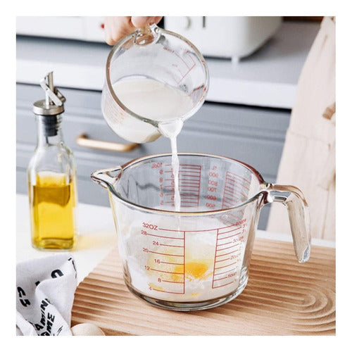 Jarra Medidora Vaso Medidor 500ml 16oz 2tzs Vidrio - Norplat 500ml