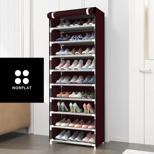 Organizador Zapatos Lona Zapatero Armable 30 Pares 9 Pisos Negro