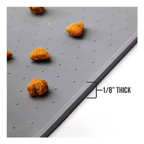 Alfombra Comedero Silicona Para Mascota Anti-salpicadura Wuf Gris