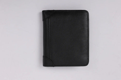 Billetera De Cuero Hombre Anti Rfid Anti Clonacion - Norplat Negro Liso